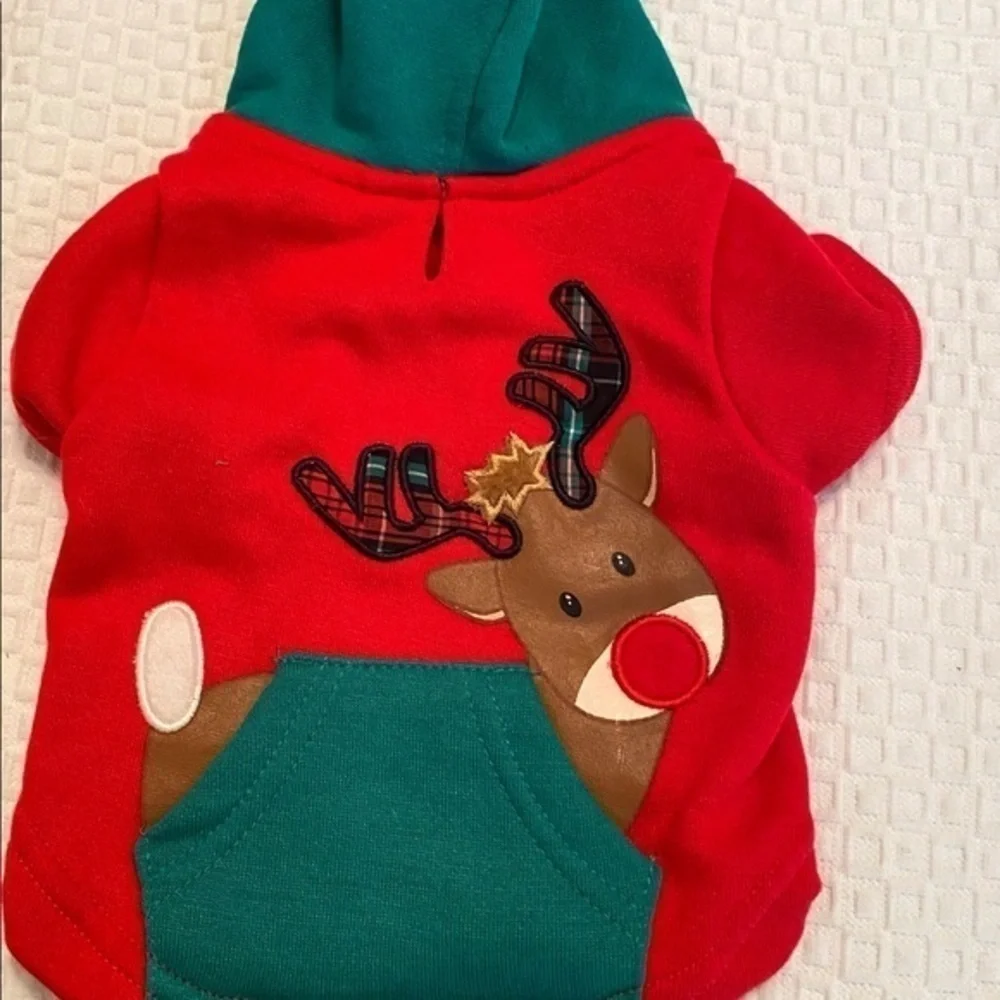 Pets Petco Reindeer hoodie shirt Size XSMALL